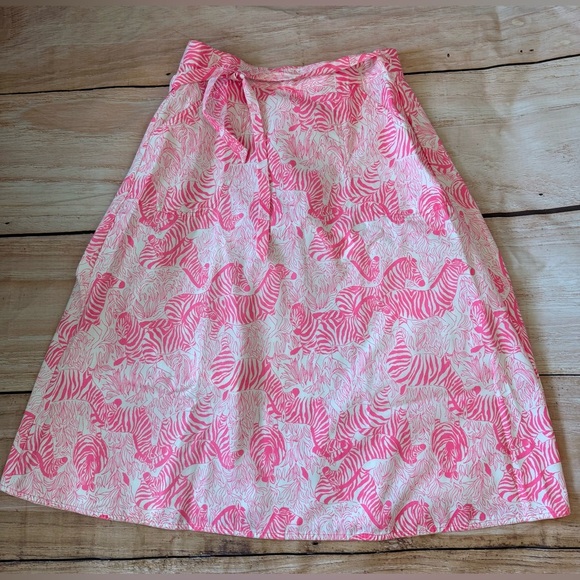 70s Vintage Liza By Lilly Pulitzer Maxi  midi Wrap Skirt Zebra Print size large - Picture 1 of 6